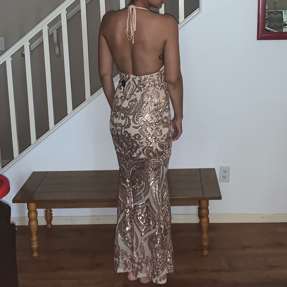 Sequins Floor Length Formal Dress